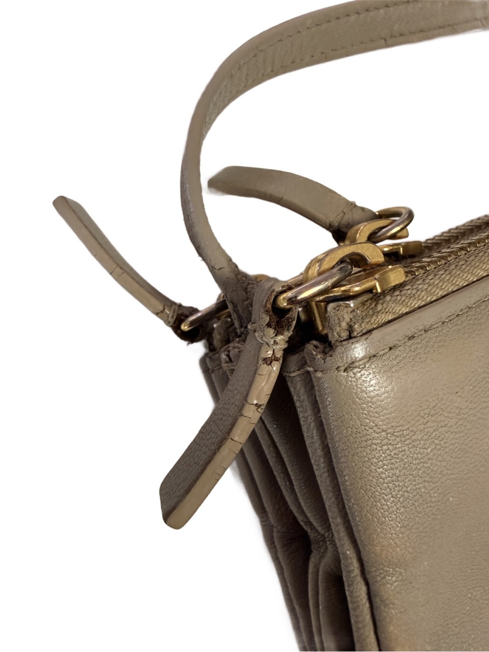 Celine Large Trio Crossbody Bag Greige Lambskin Leather | Phoebe Philo Era - Picture 9 of 16